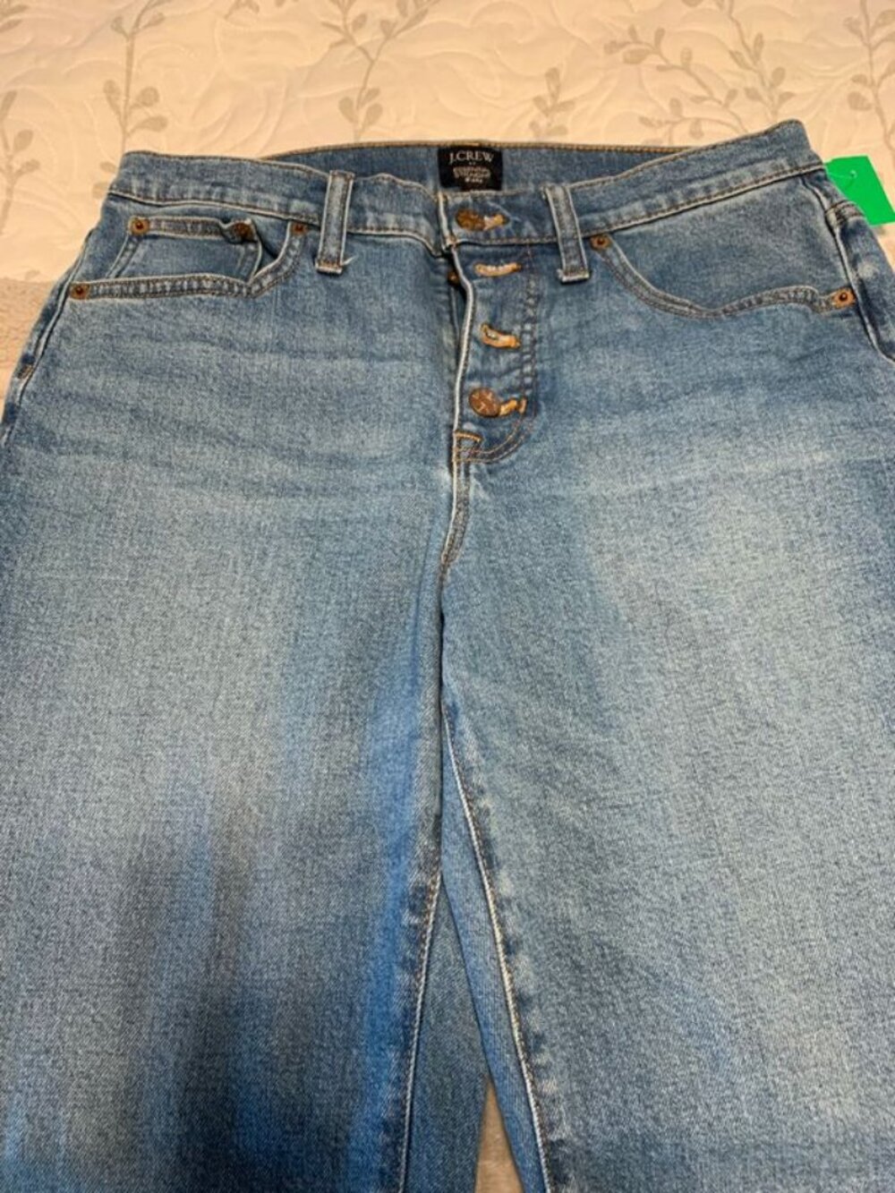 J Crew Women’s 29 Essential Straight Ankle Jeans Button Fly Stretch Denim